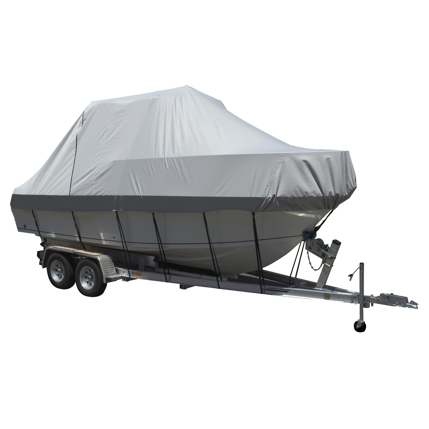 image for Carver Performance Poly-Guard Specialty Boat Cover f/23.5' Walk Around Cuddy & Center Console Boats – Grey