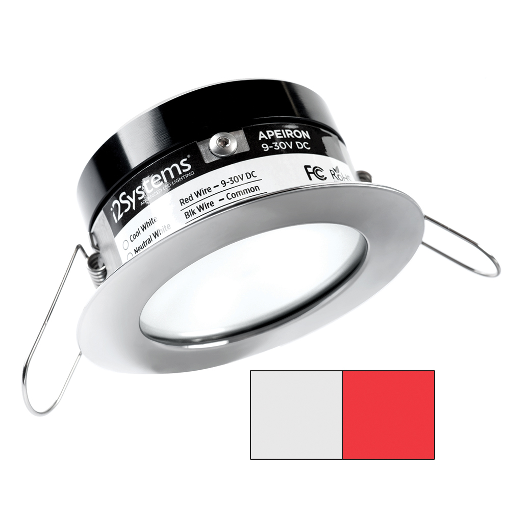 image for i2Systems Apeiron A503 3W Spring Mount Light – Cool White & Red – Polished Chrome Finish