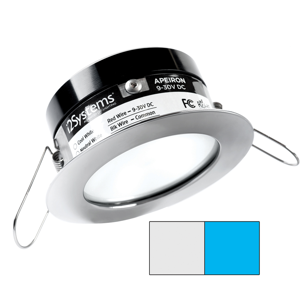 image for i2Systems Apeiron A503 3W Spring Mount Light – Cool White & Blue – Polished Chrome Finish