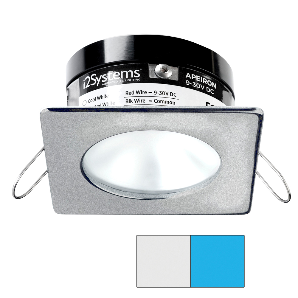 image for i2Systems Apeiron PRO A503 – 3W Spring Mount Light – Square/Round – Cool White & Blue – Brushed Nickel Finish