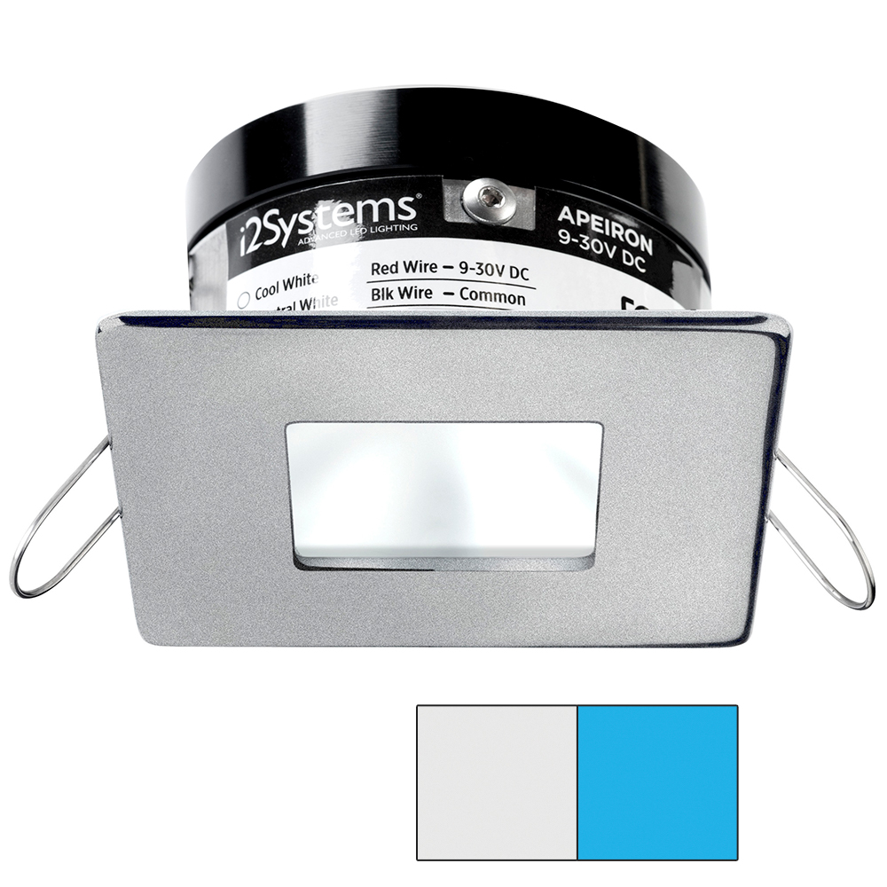 image for i2Systems Apeiron PRO A503 – 3W Spring Mount Light – Square/Square – Cool White & Blue – Brushed Nickel Finish