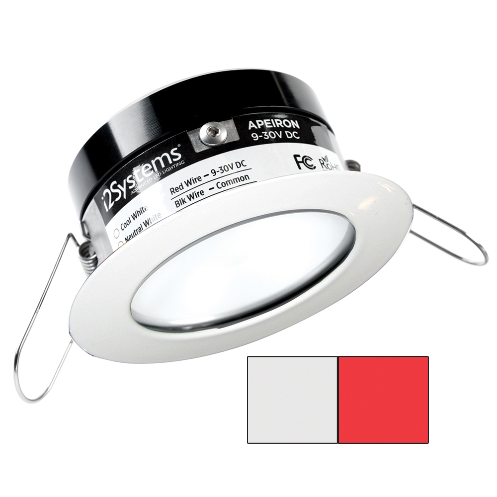 image for i2Systems Apeiron PRO A503 – 3W Spring Mount Light – Round – Cool White & Red – White Finish