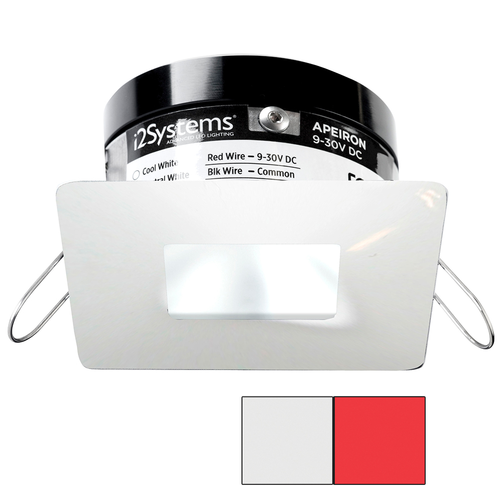 image for i2Systems Apeiron PRO A503 – 3W Spring Mount Light – Square/Square – Cool White & Red – White Finish