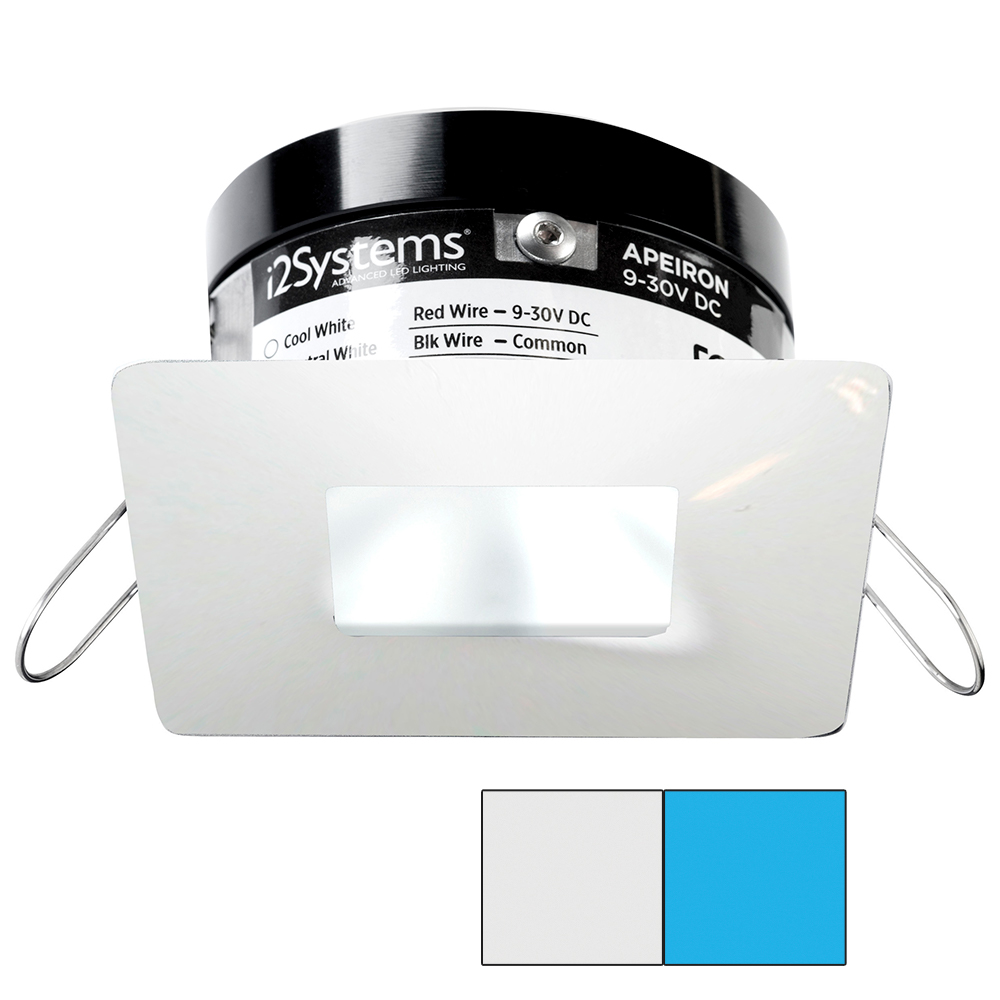 image for i2Systems Apeiron PRO A503 – 3W Spring Mount Light – Square/Square – Cool White & Blue – White Finish