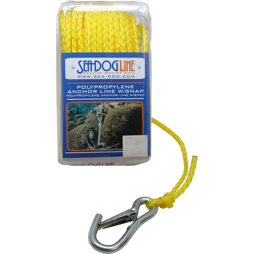 Sea-Dog Poly Pro Anchor Line w/Snap – 1/4″ x 50' – Yellow