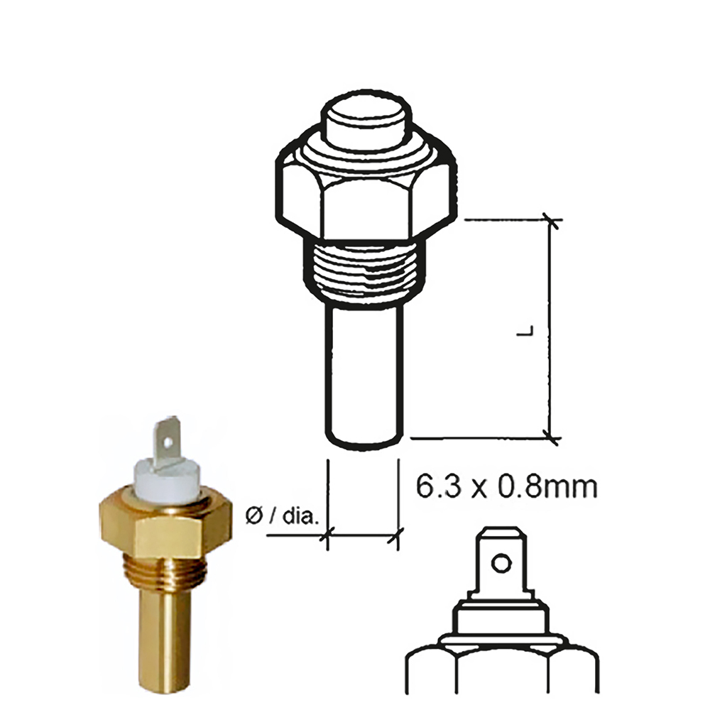 image for Veratron Coolant Temperature Sensor – 40°C to120°C – 3/8 -18 NPTF Thread
