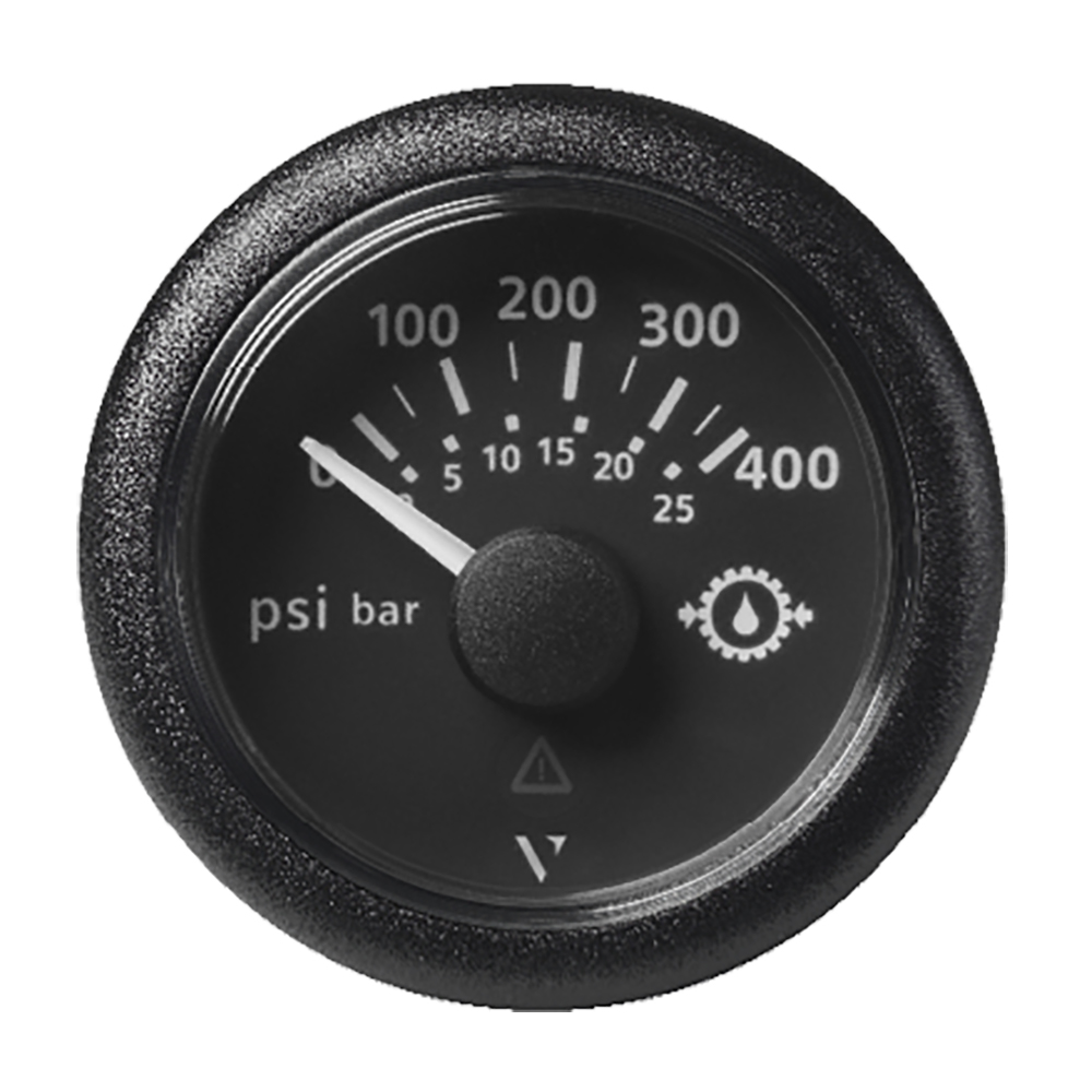 image for Veratron 2-1/16″ (52mm) ViewLine Transmission Oil Pressure 400 PSI/25 Bar – Black Dial & Round Bezel