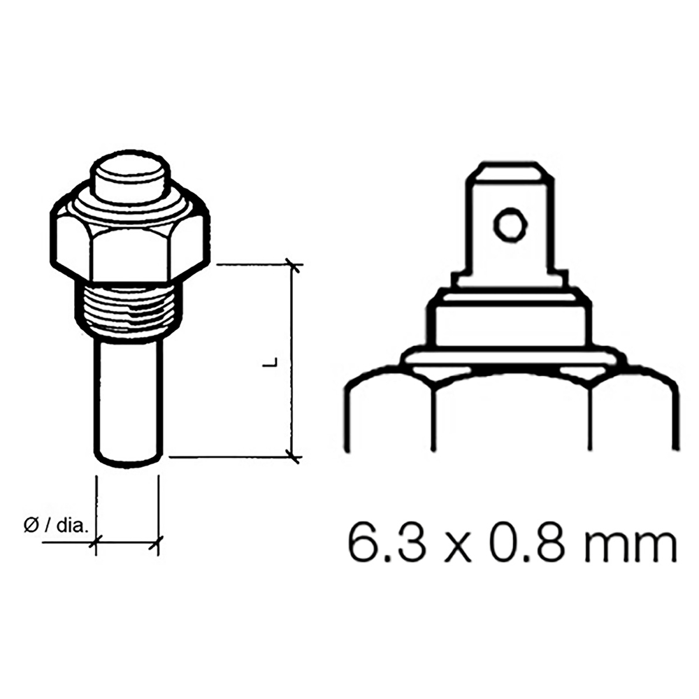image for Veratron Engine Oil Temperature Sensor – Single Pole, Common Ground – 50-150°C/120-300°F – 6/24V – M14 x 1.5 Thread