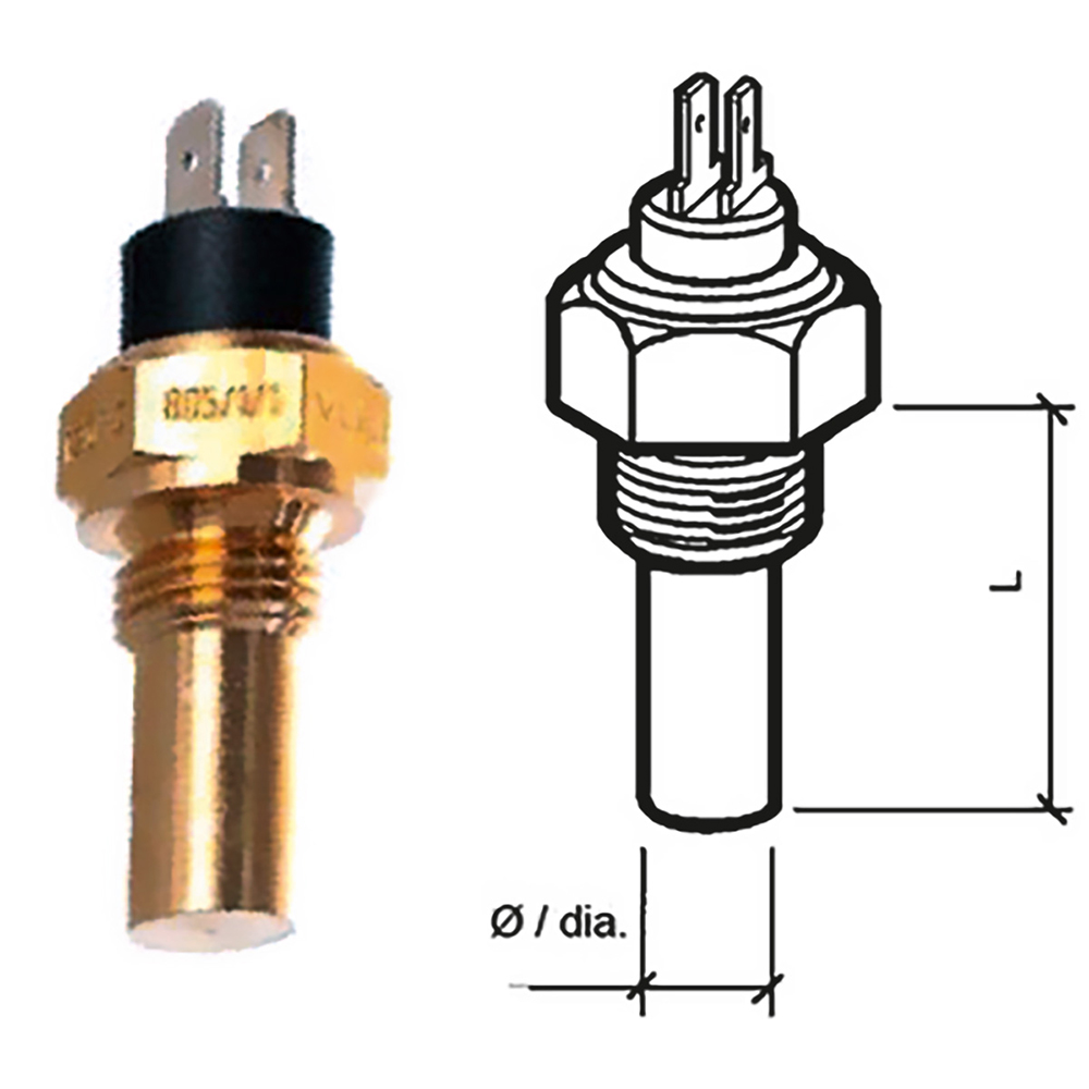 image for Veratron Engine Oil Temperature Sensor – Dual Pole, Spade Term – 50-150°C/120-300°F – 6/24V – M14 x 1.5 Thread
