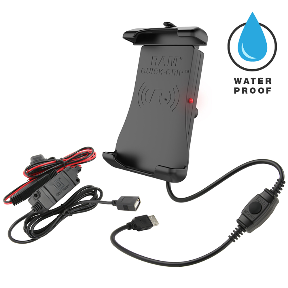 image for RAM Mount Quick-Grip™ Waterproof Wireless Charging Holder w/Charger