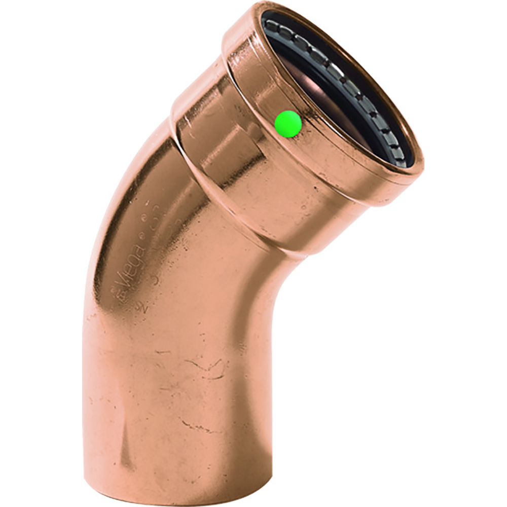 image for Viega ProPress – 2-1/2″ – 45° Copper Elbow – Street/Press Connection – Smart Connect Technology