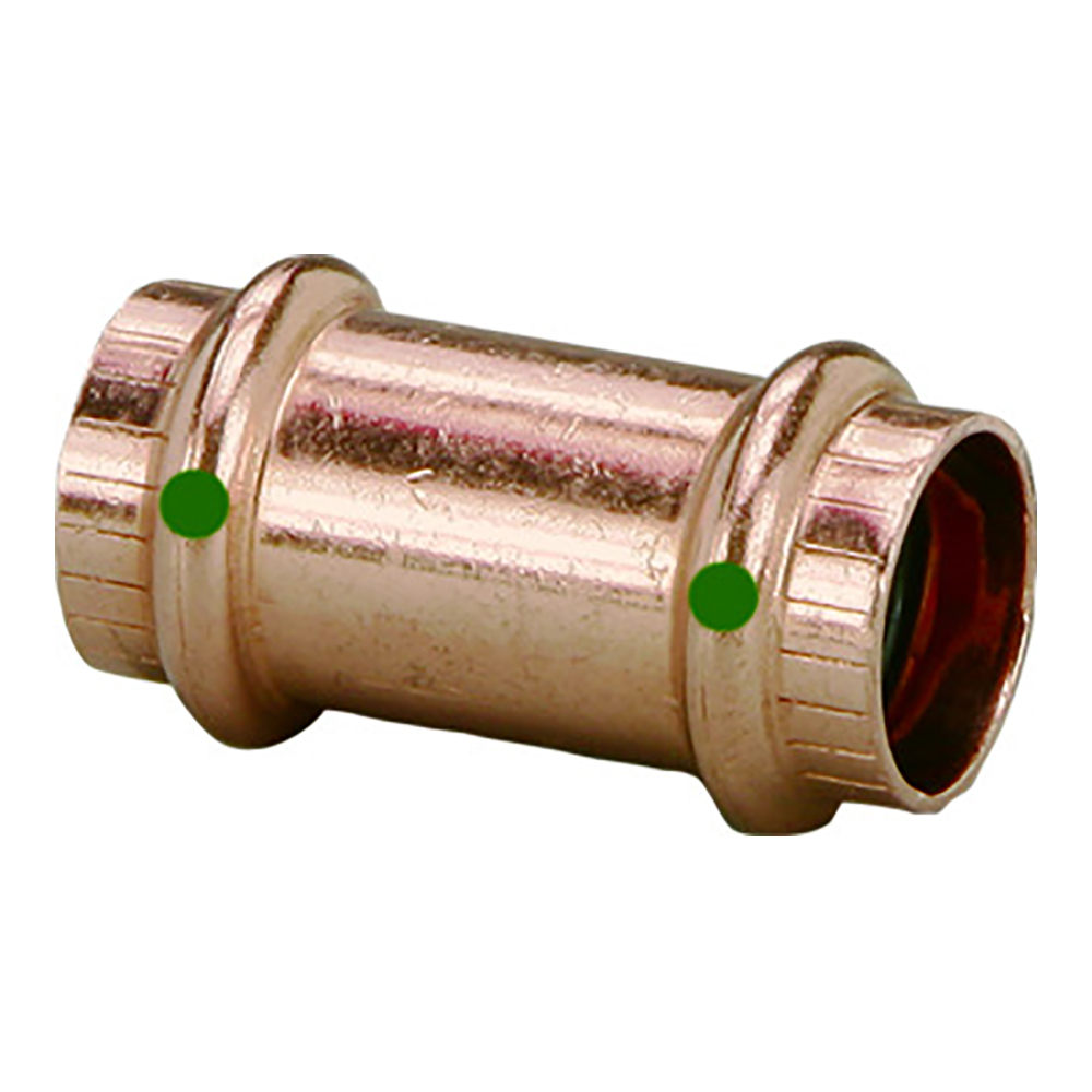 image for Viega ProPress 1/2″ Copper Coupling w/o Stop – Double Press Connection – Smart Connect Technology