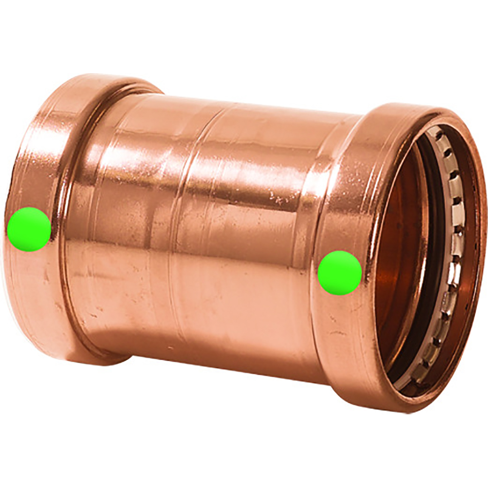 image for Viega ProPress 2-1/2″ Copper Coupling w/o Stop – Double Press Connection – Smart Connect Technology