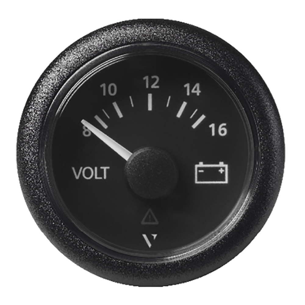 image for Veratron 52 MM (2-1/16″) ViewLine Voltmeter – 8 to16V – Black Dial & Bezel
