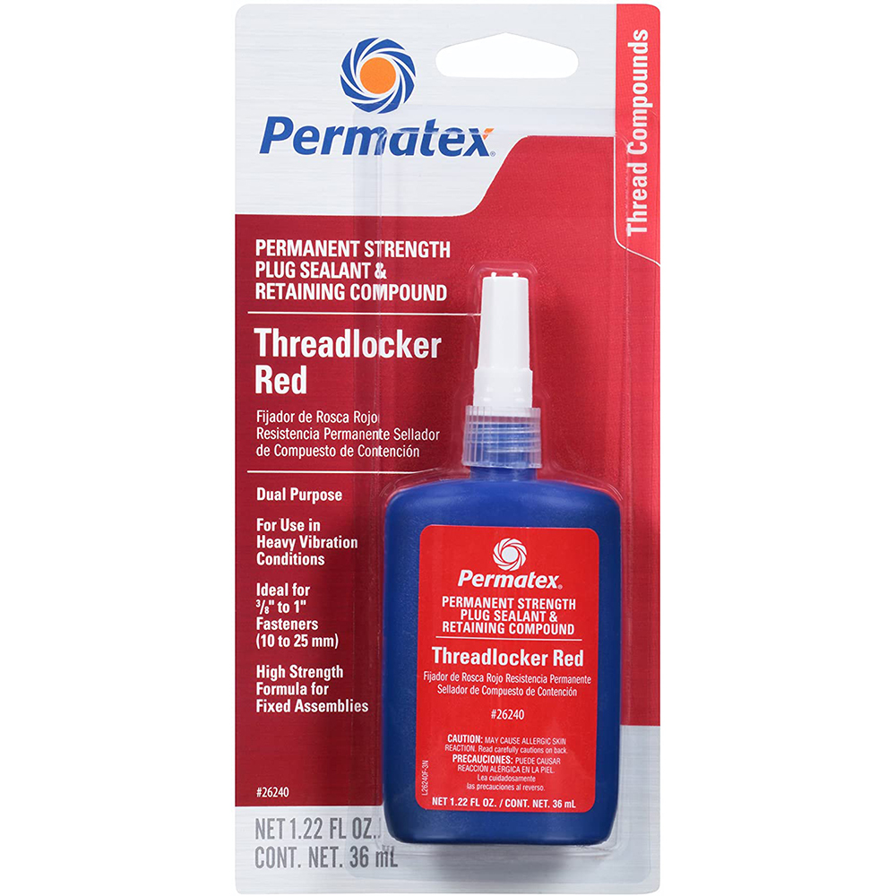 image for Permatex Permanent Strength Threadlocker RED & Cup/Core Plug Sealant Retaining Compound – 36ml