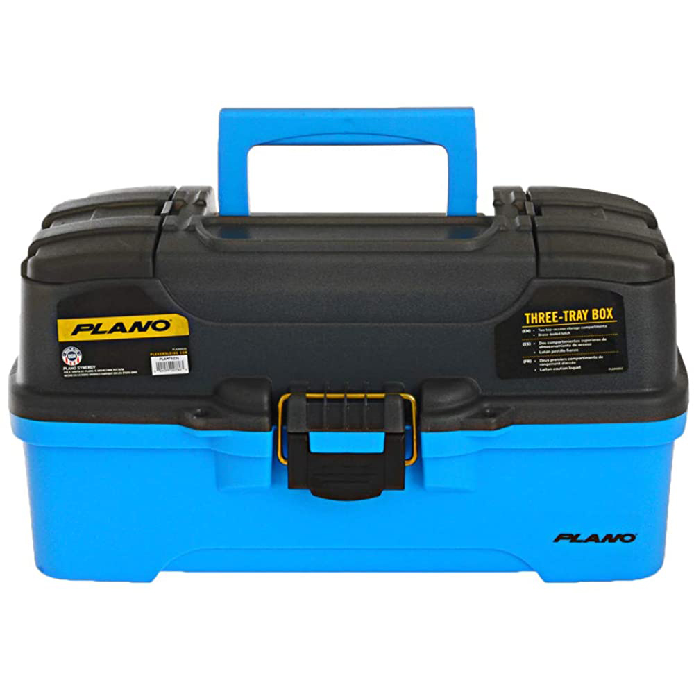 image for Plano 3-Tray Tackle Box w/Dual Top Access – Smoke & Bright Blue
