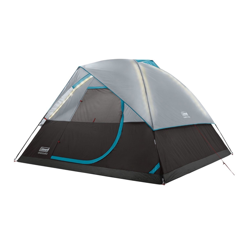 Coleman OneSource Rechargeable 4-Person Camping Dome Tent with Airflow System & LED Lighting - 2000035457