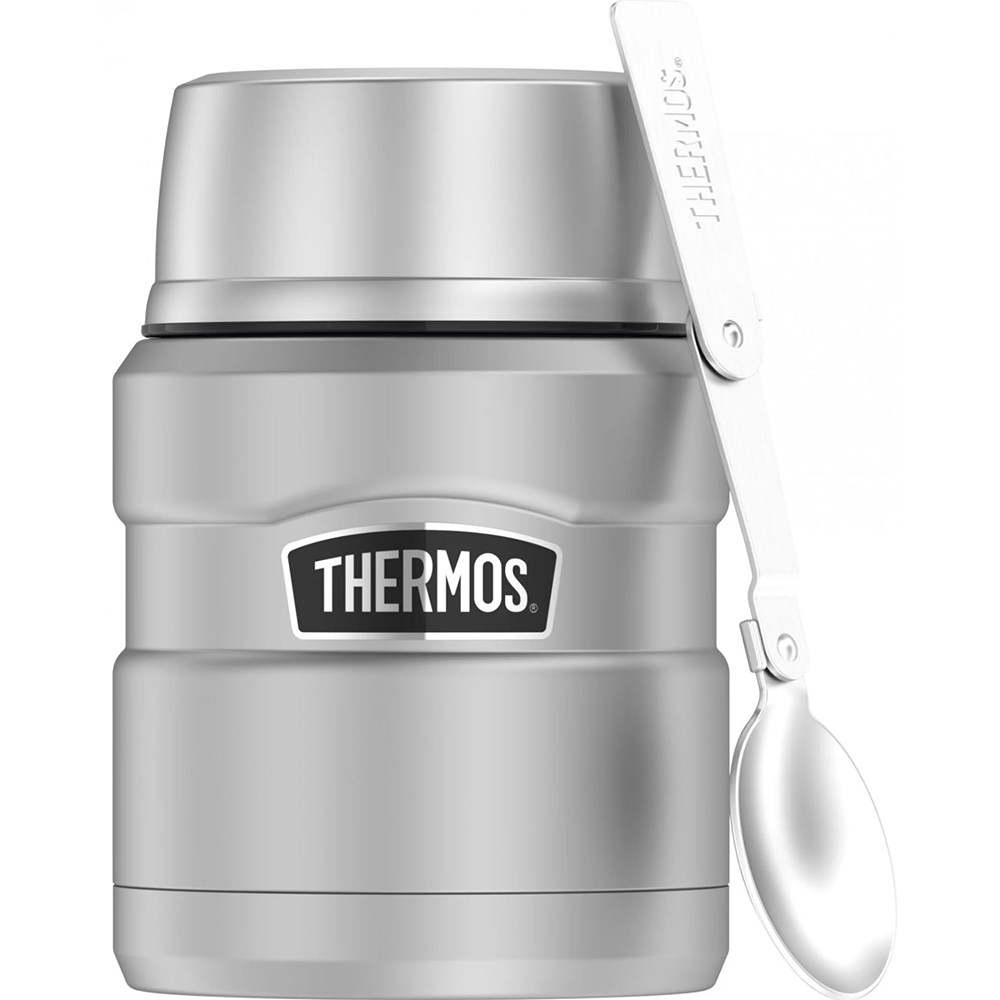image for Thermos 16oz Stainless Steel Food Jar w/Folding Spoon – 9 Hours Hot/14 Hours Cold