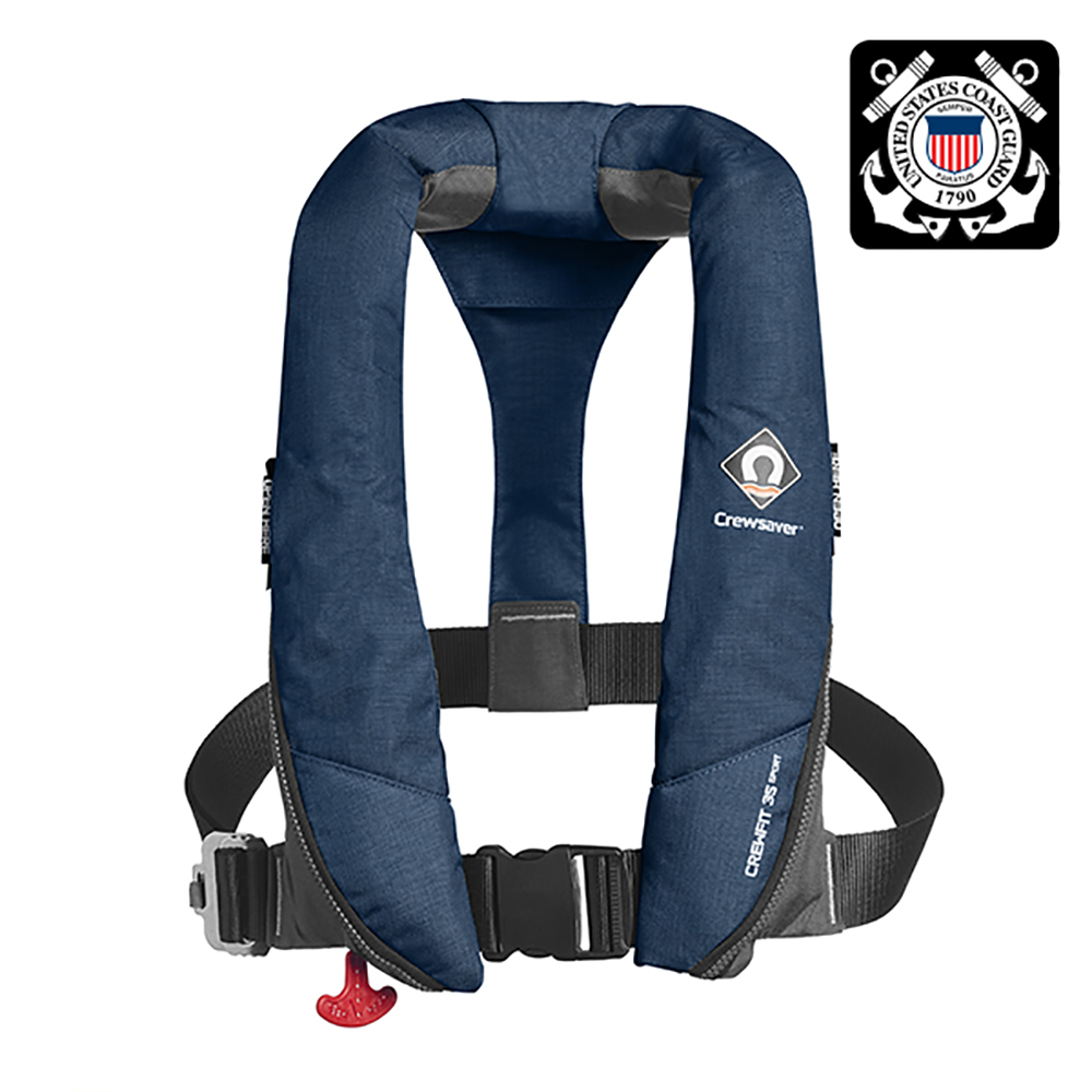 image for Crewsaver Crewfit 35 Sport USCG Automatic Life Jacket – Navy Blue