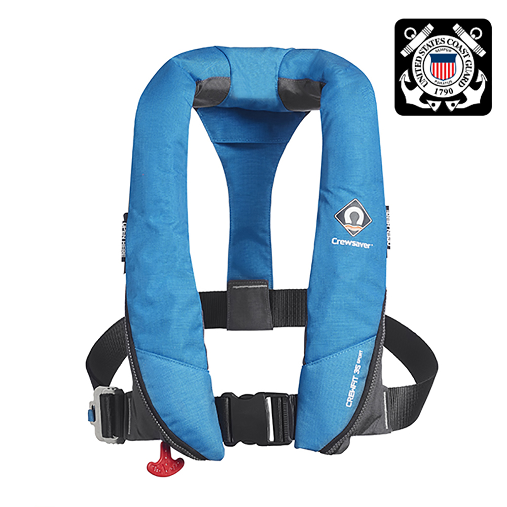 image for Crewsaver Crewfit 35 Sport USCG Automatic Life Jacket – Blue