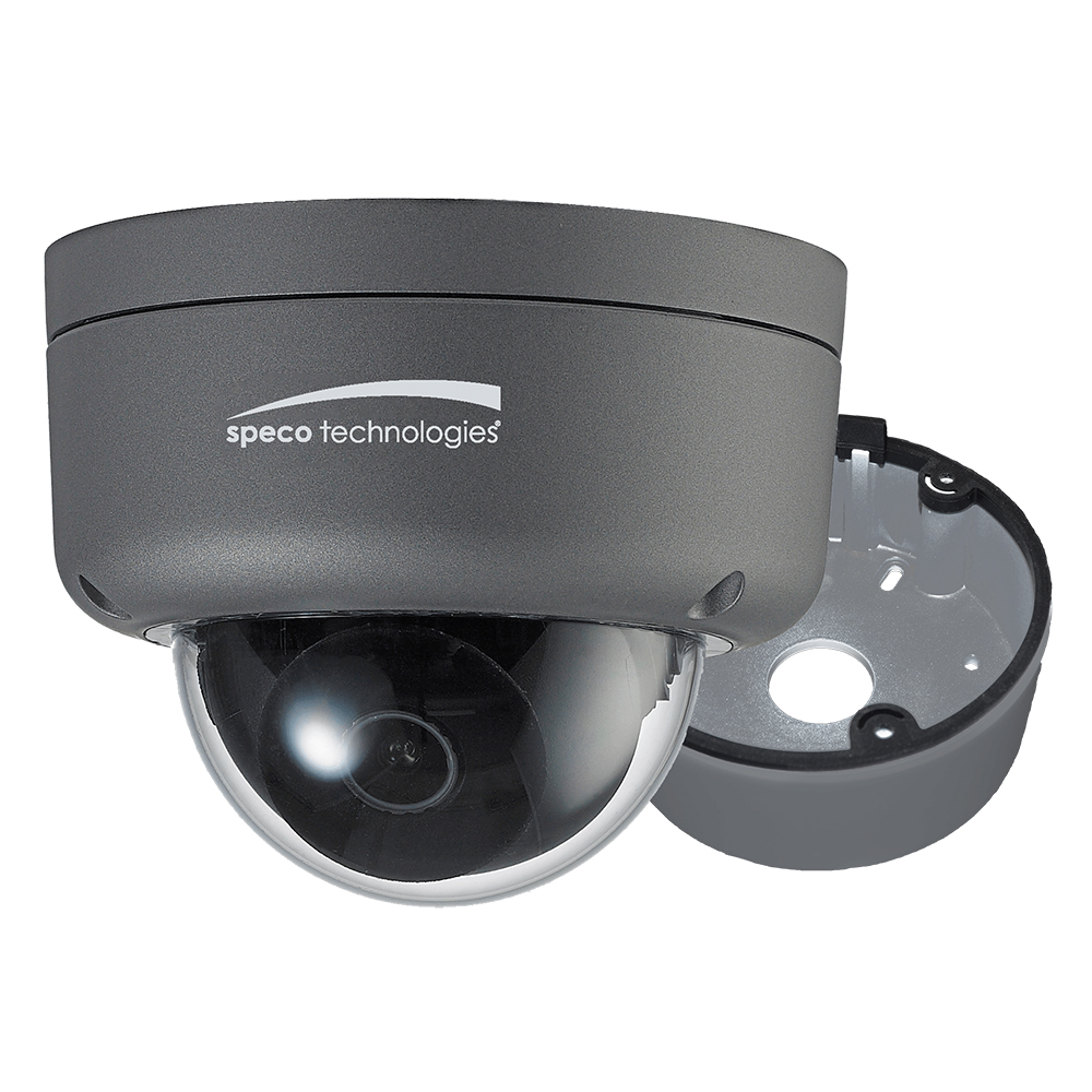 image for Speco 2MP Ultra Intensifier® HD-TVI Dome Camera 3.6mm Lens – Dark Grey Housing w/Included Junction Box