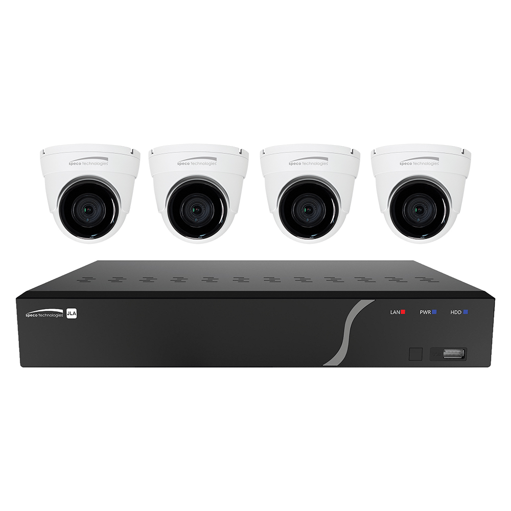 Speco 4 Channel NVR Kit w/4 Outdoor IR 5MP IP Cameras 2.8mm Fixed Lens - 1TB CD-85814