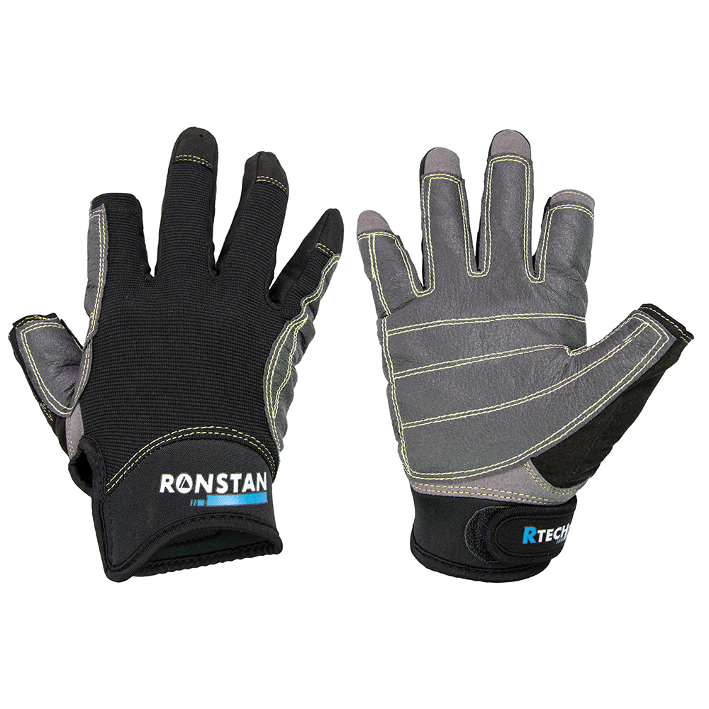 image for Ronstan Sticky Race Gloves – 3-Finger – Black – XS