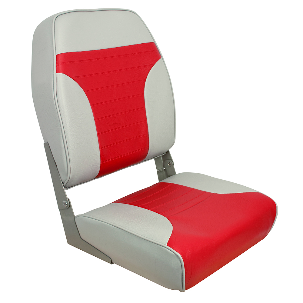 image for Springfield High Back Multi-Color Folding Seat – Red/Grey