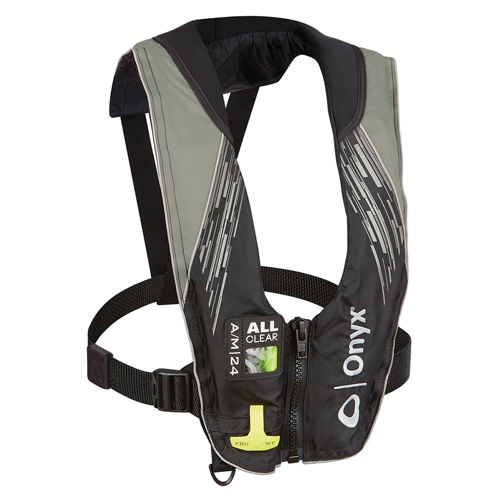 image for Onyx A/M-24 Series All Clear Automatic/Manual Inflatable Life Jacket – Grey – Adult