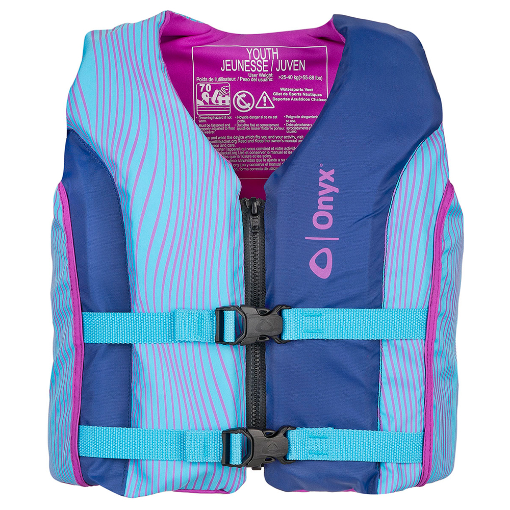 image for Onyx Shoal All Adventure Youth Paddle & Water Sports Life Jacket – Blue