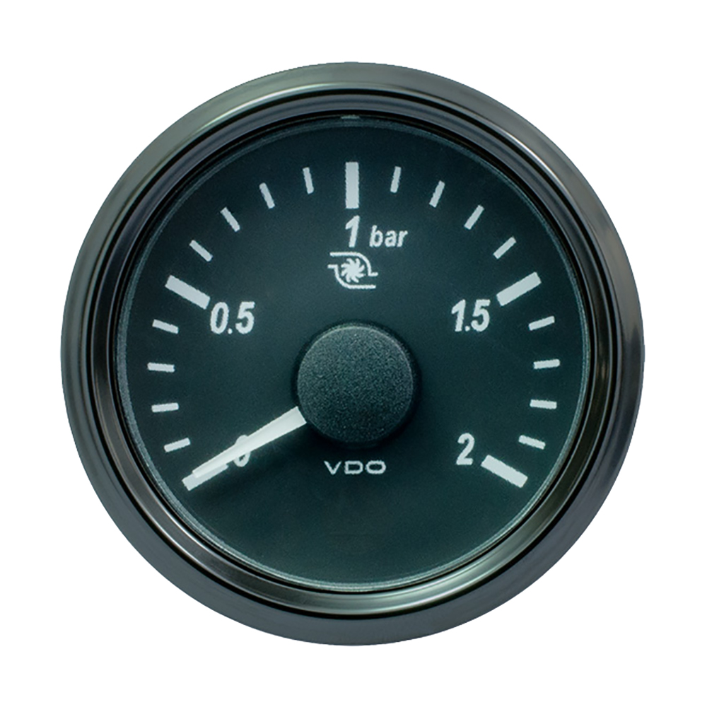 image for VDO SingleViu 52mm (2-1/16″) Turbo Pressure Gauge – 2 Bar – 0-180 Ohm