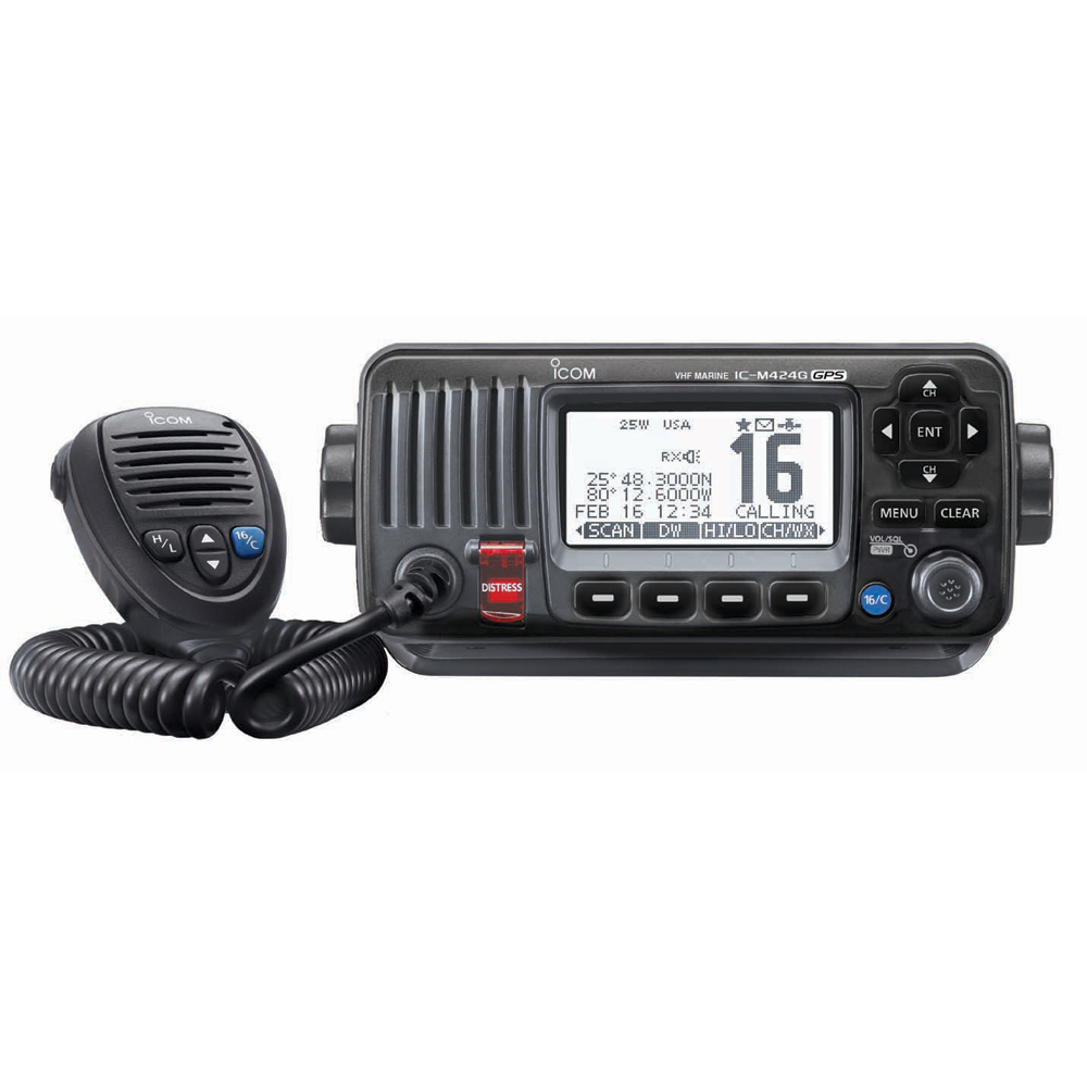 image for Icom M424G Fixed Mount VHF w/Built-In GPS – Black