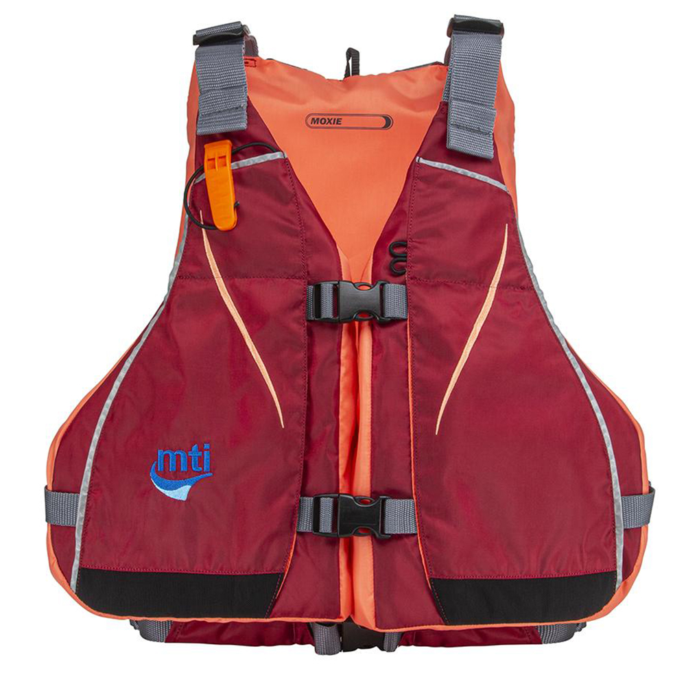 image for MTI Moxie Women's Life Jacket – Merlot/Coral – X-Small/Small