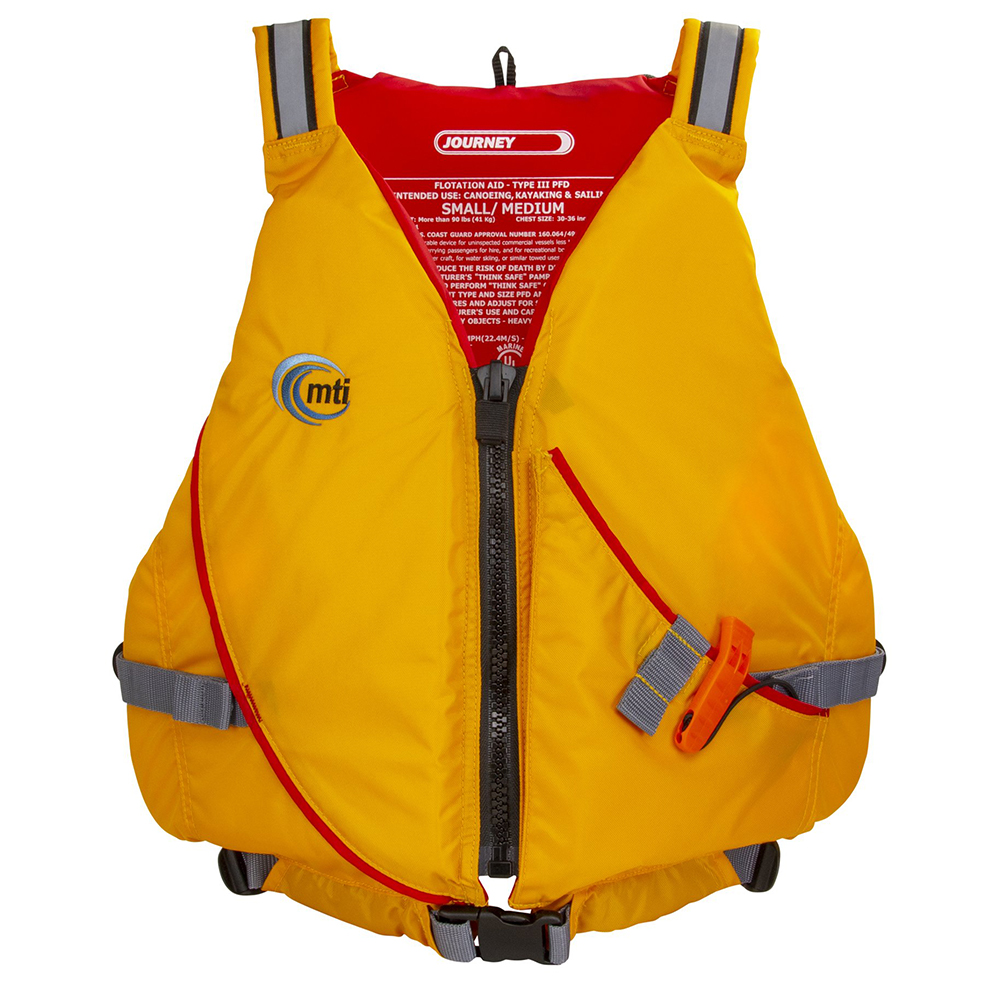 image for MTI Journey Life Jacket w/Pocket – Mango/Grey – Medium/Large