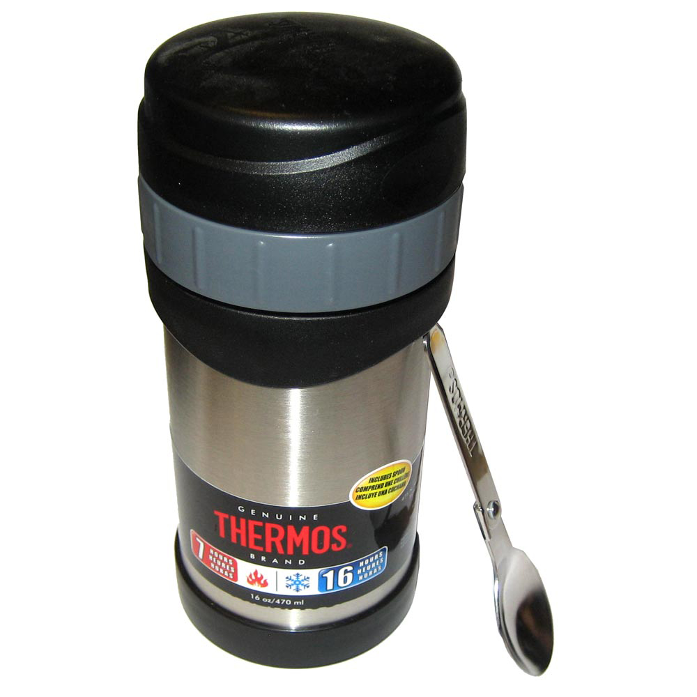 image for Thermos 16oz Stainless Steel Food Jar w/Folding Spoon – 7 Hours Hot/9 Hours Cold