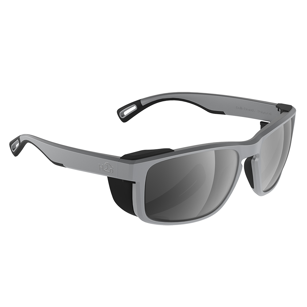 image for H2Optix Reef Sunglasses Matt Grey, Grey Silver Flash Mirror Lens Cat.3 – AntiSalt Coating w/Floatable Cord