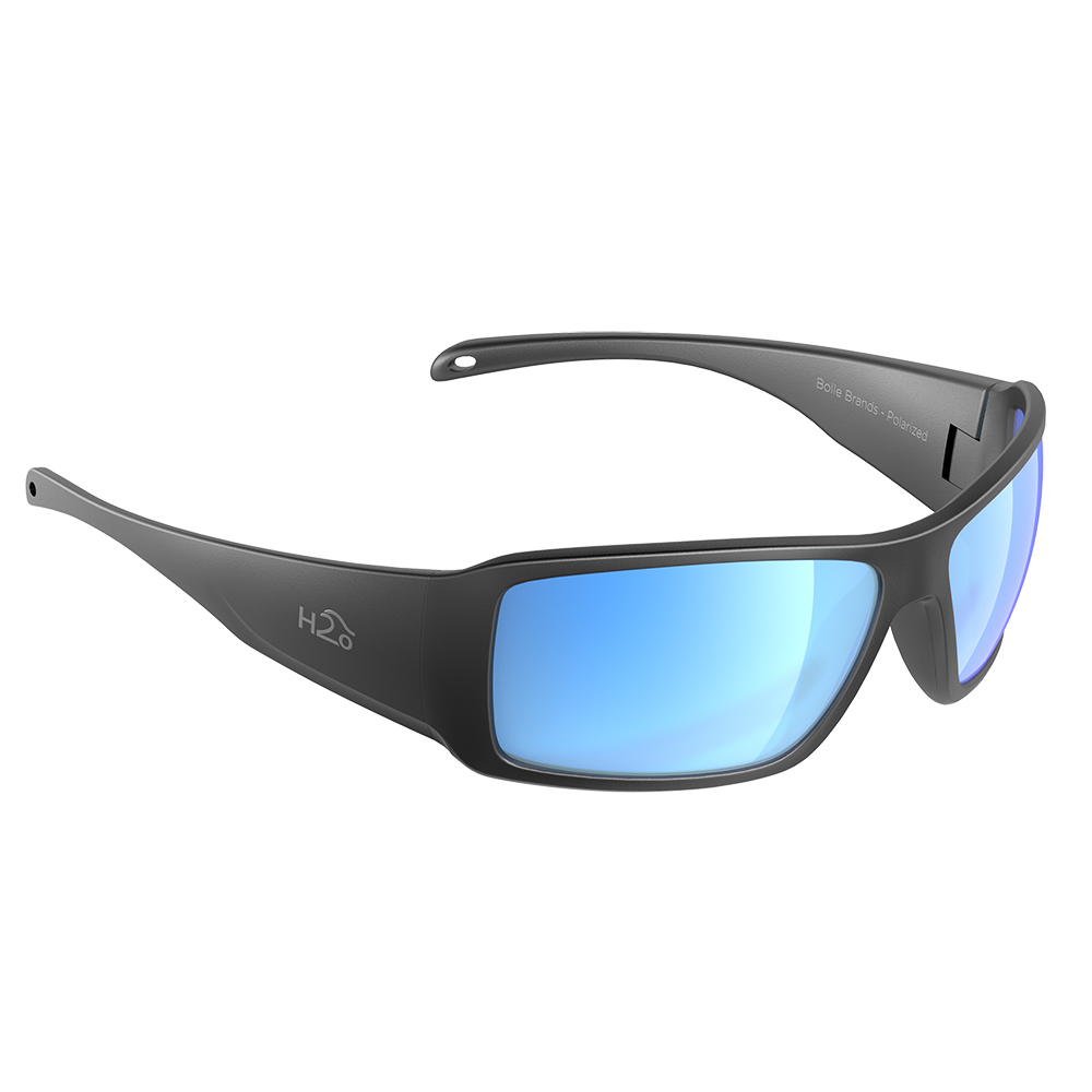 H2Optix Stream Sunglasses Matt Gun Metal, Grey Blue Flash Mirror Lens Cat.3 - AntiSalt Coating w/Floatable Cord CD-87262