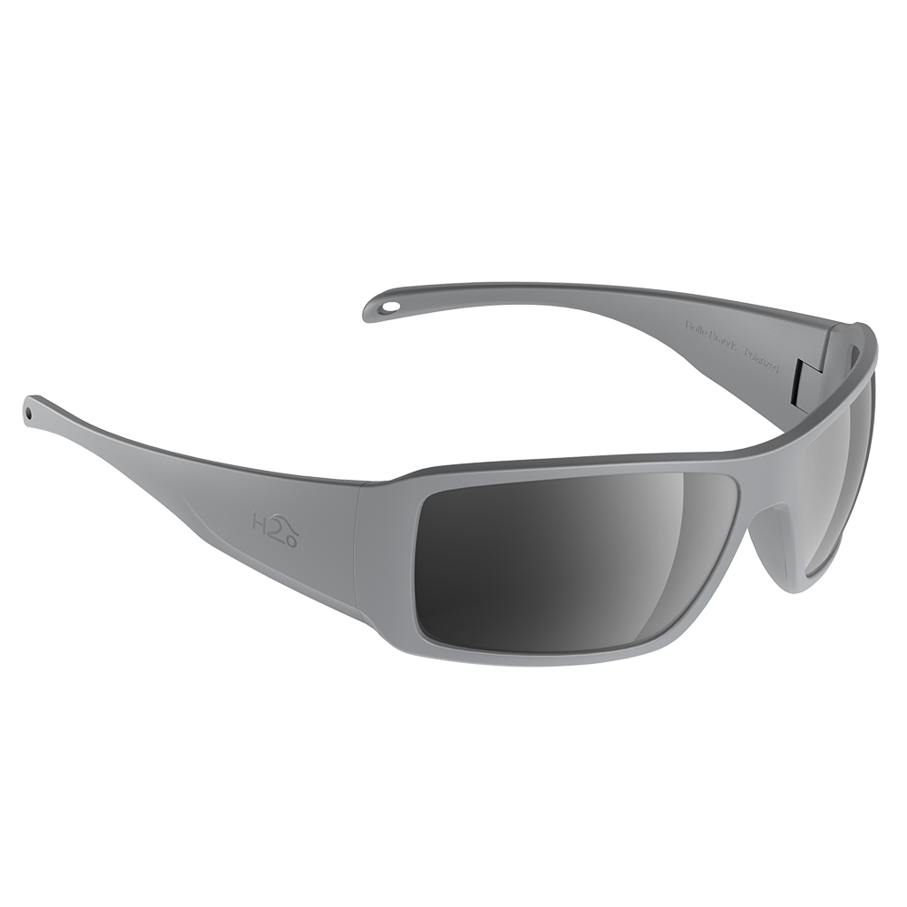image for H2Optix Stream Sunglasses Matt Grey, Grey Silver Flash Mirror Lens Cat.3 – AntiSalt Coating w/Floatable Cord
