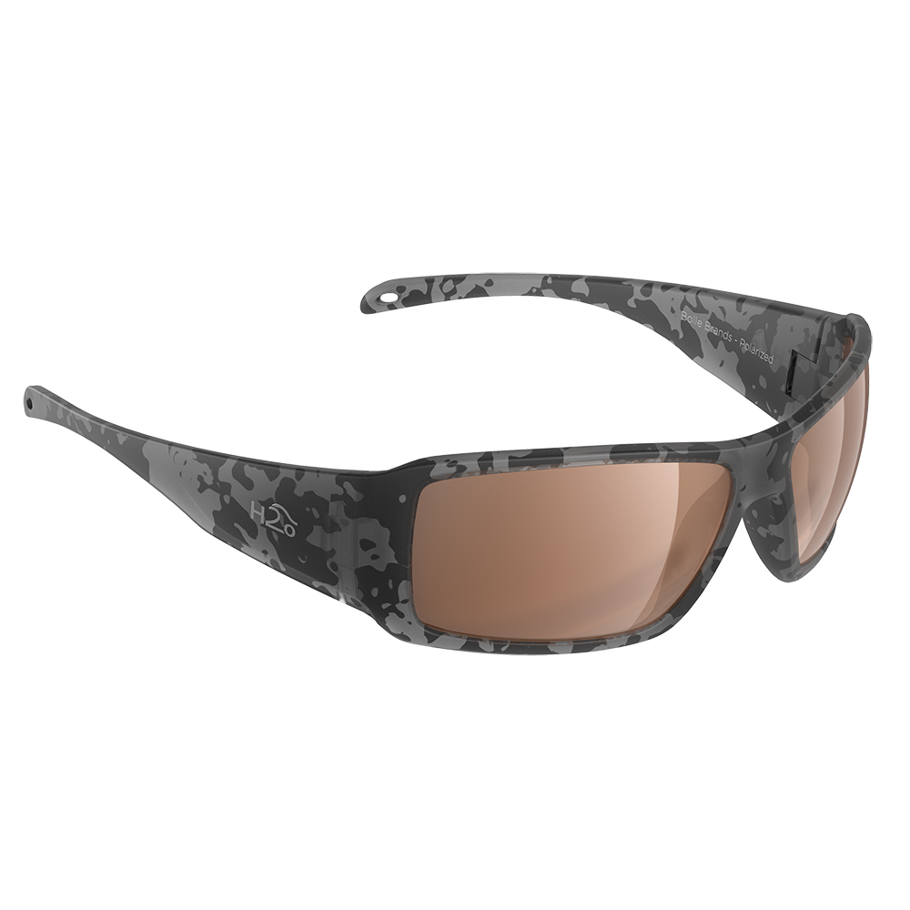 H2Optix Stream Sunglasses Matt Tiger Shark, Brown Lens Cat.3 - AntiSalt Coating w/Floatable Cord CD-87264
