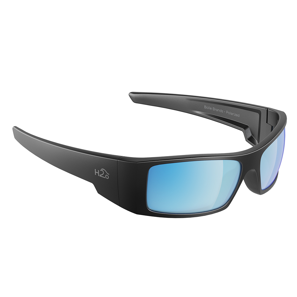 image for H2Optix Waders Sunglasses Matt Gun Metal, Grey Blue Flash Mirror Lens Cat.3 – AntiSalt Coating w/Floatable Cord