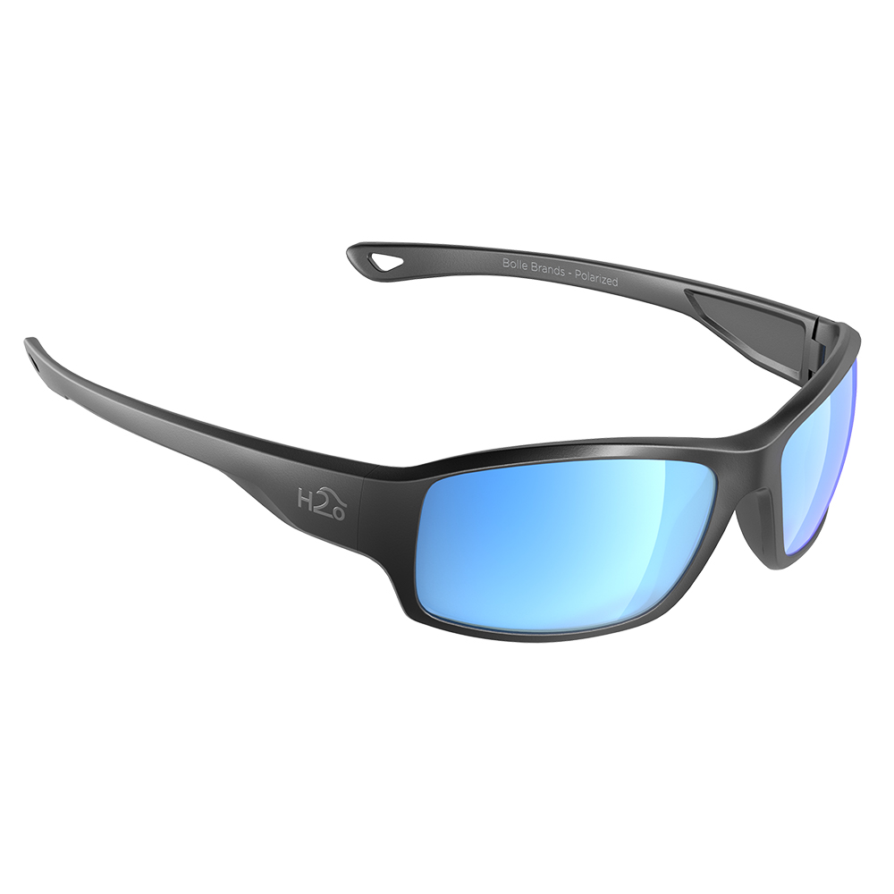 image for H2Optix Beachwalker Sunglasses Matt Gun Metal, Grey Blue Flash Mirror Lens Cat. 3 – AR Coating