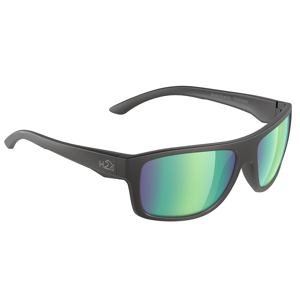 image for H2Optix Grayton Sunglasses Matt Black, Brown Green Flash Mirror Lens Cat. 3 – AR Coating