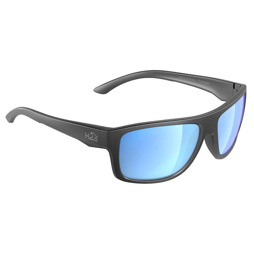 image for H2Optix Grayton Sunglasses Matt Gun Metal, Grey Blue Flash Mirror Lens Cat. 3 – AR Coating