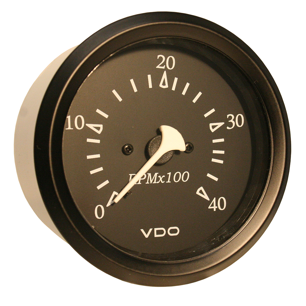 image for VDO Cockpit Marine 85MM (3-3/8″) Diesel Tachometer – 4000 RPM – Black Dial/Bezel