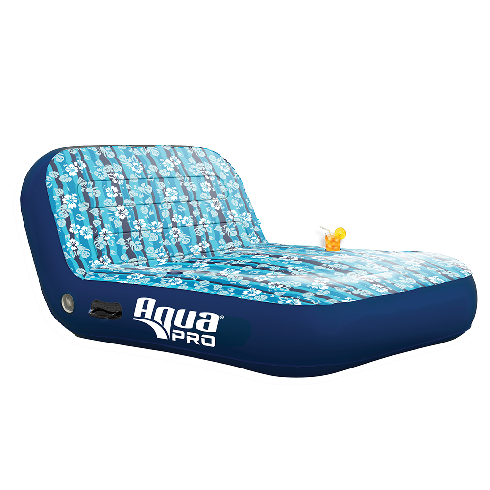image for Aqua Leisure Ultra Cushioned Comfort Lounge Hawaiian Wave Print – 2-Person