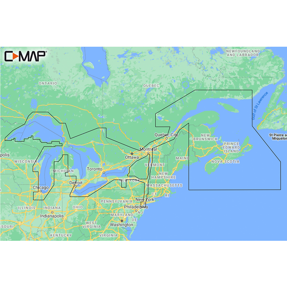 image for C-MAP M-NA-Y201-MS Great Lakes To Nova Scotia REVEAL™ Coastal Chart
