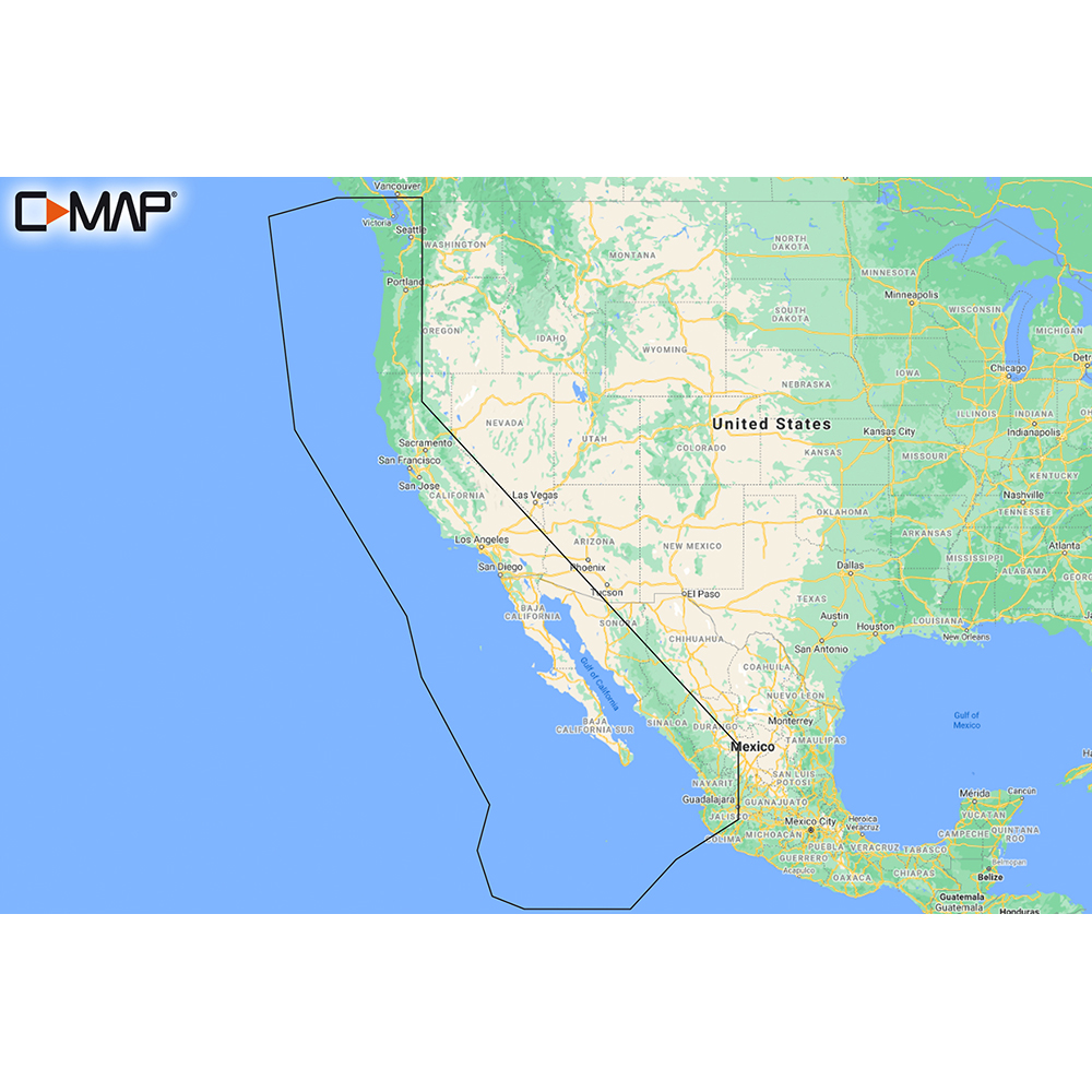 C-MAP M-NA-Y206-MS West Coast & Baja California REVEAL  Coastal Chart - Does NOT contain Hawaii - M-NA-Y206-MS