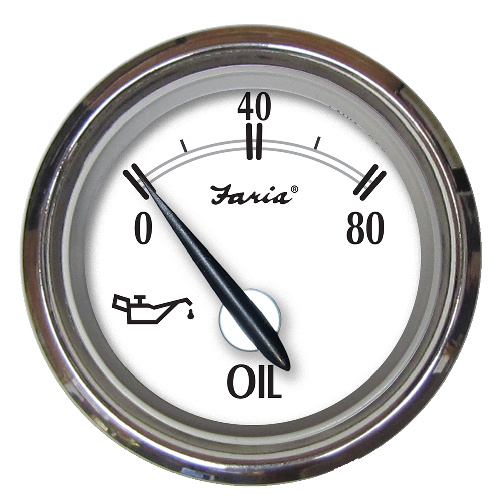 image for Faria Newport SS 2″ Oil Pressure Gauge – 0 to 80 PSI