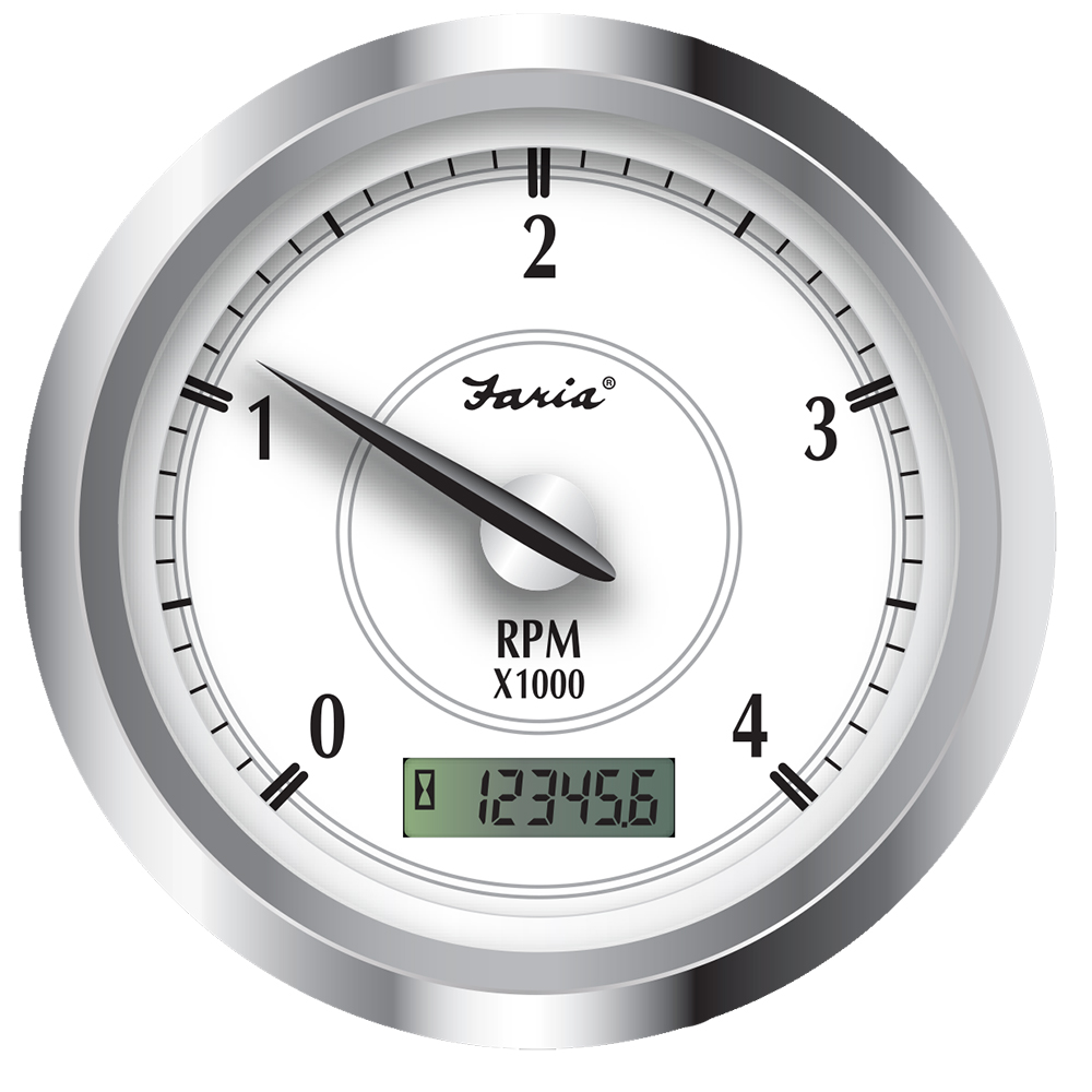 image for Faria Newport SS 4″ Tachometer w/Hourmeter f/Diesel w/Mech Take Off – 4000 RPM