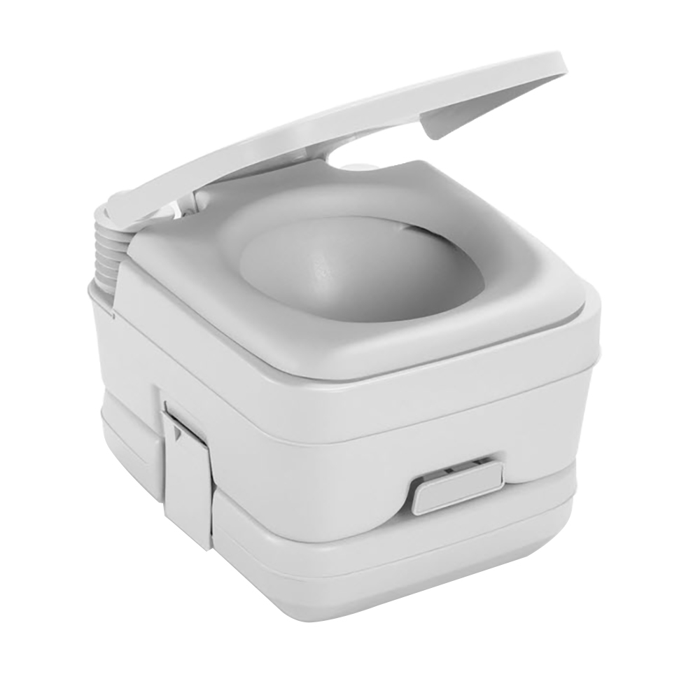 image for Dometic 964 Portable Toilet w/Mounting Brackets – 2.5 Gallon – Platinum